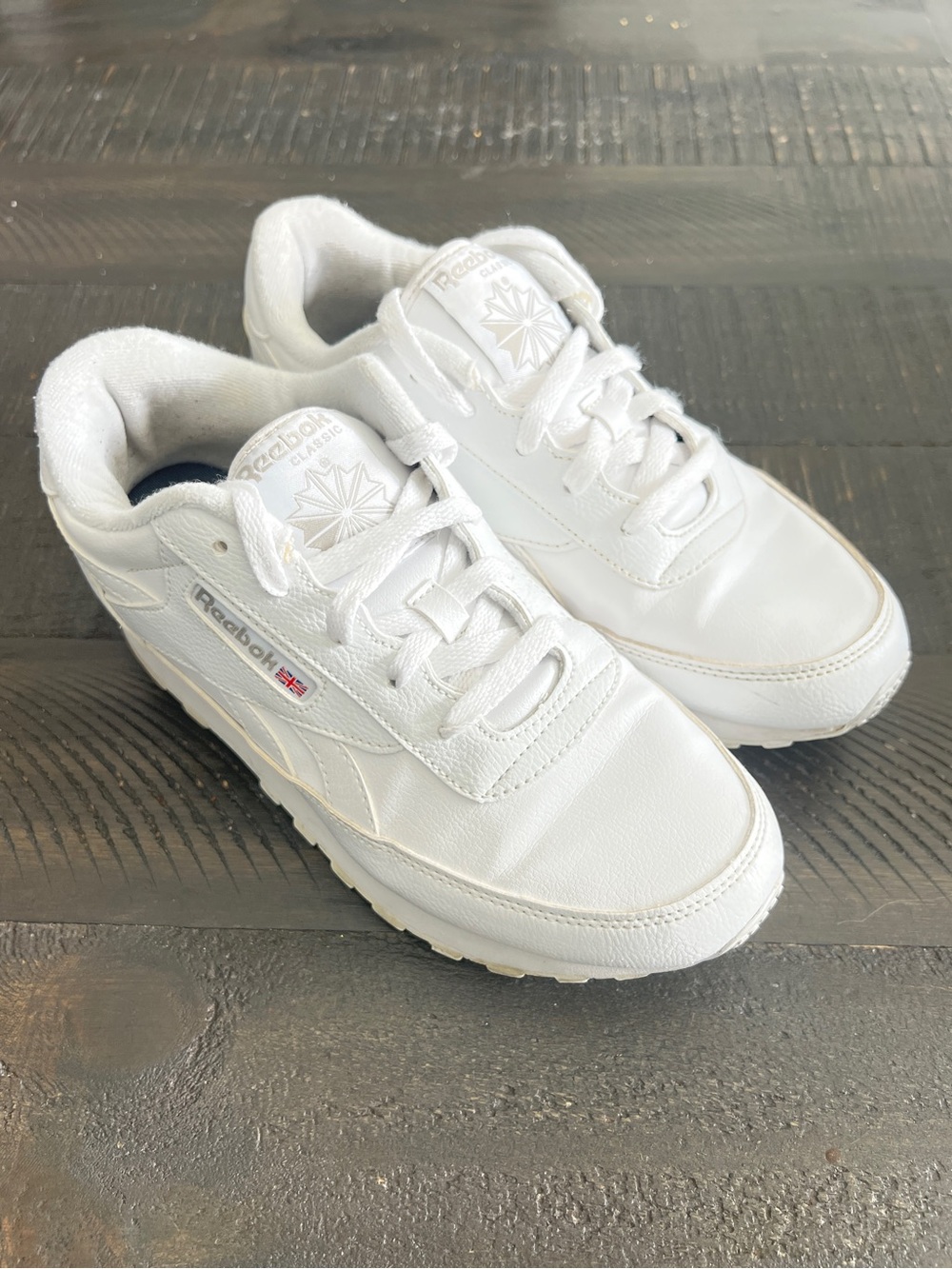 Reebok Classic Leather White Sneakers Womens 7.5 Casual Walking Tennis Shoes